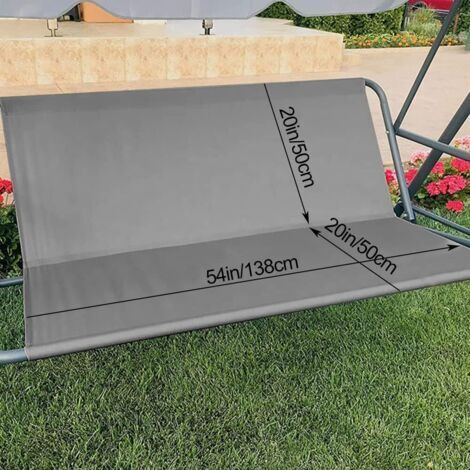 Telo di copertura per altalena da giardino, coprisedia da giardino, coprisedile per altalena, 2 e 3 posti (grigio, 138 x 50 x 50 cm)