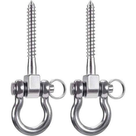 2 ganci da soffitto in acciaio inox 304 con portata di 900 kg, ideali per appendere sedie, lampade, amache, sacchi da boxe e ippodromi.