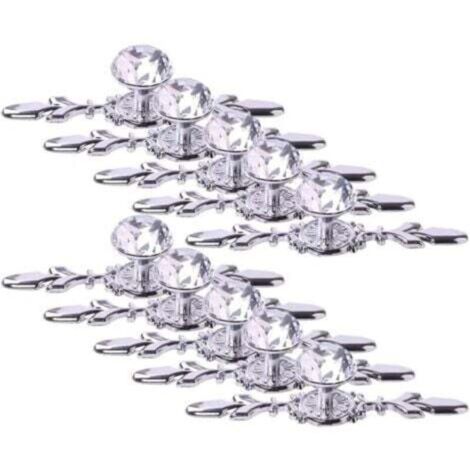 Confezione da 10 pomelli per cassetti in cristallo, maniglie per mobili a forma di diamante da 17 cm, pomelli in vetro per cassettiere, maniglie trasparenti per mobili con pannelli decorativi per cuci