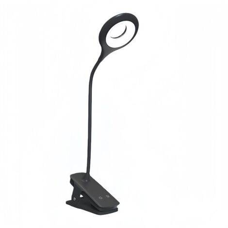 Lampada da lettura da comodino con clip, lampada da tavolo a 3 colori e 3 livelli di luminosità con robusta clip, luce notturna a collo d'oca ricaricabile tramite USB-C per il letto