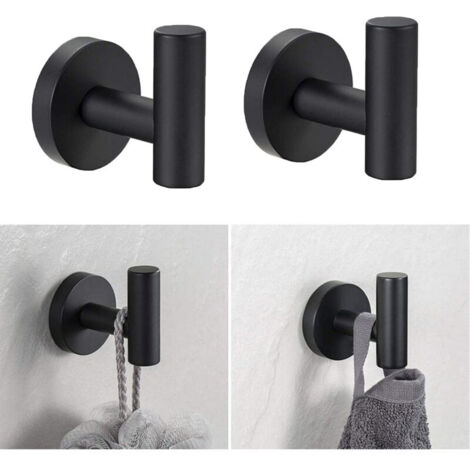 Ganci da doccia a ventosa in 2 pezzi, ganci da parete, pioli in acciaio inox, senza foratura e impermeabili, portata massima 6 kg, colore nero.