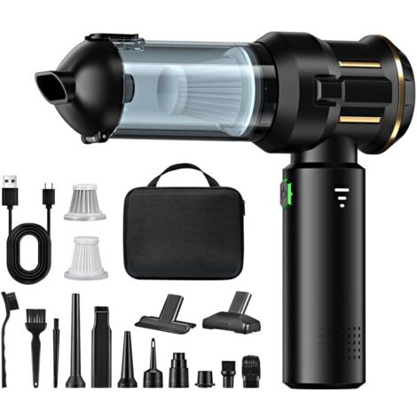 Aspirapolvere portatile 4 in 1, potente aspirapolvere senza fili da 25000 PA per auto, motore brushless a 3 velocità, 220.000 giri/min per auto/casa
