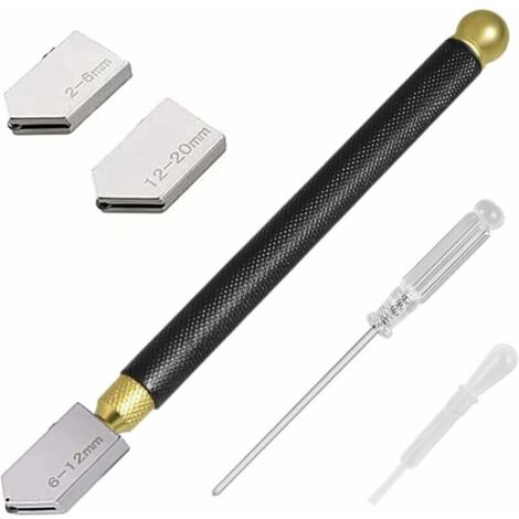Tagliavetro professionale, strumento per il taglio del vetro, a forma di matita, taglia vetro da 2 a 20 mm di spessore per tagliare vetro, piastrelle, specchi e mosaici.