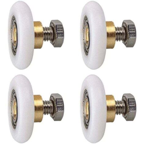 Rullo per porta doccia, ruota per porta doccia, rulli per porta scorrevole, rullo di ricambio per porta doccia, 4 pezzi (20 mm)