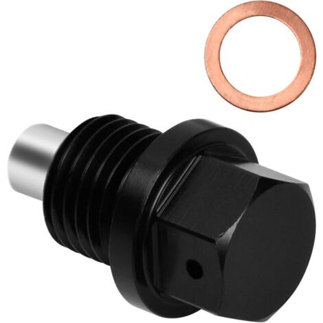 Tappo di scarico magnetico M14 x 1.5 per coppa dell'olio, realizzato in lega di alluminio con rondella in rame, compatibile con la maggior parte delle auto