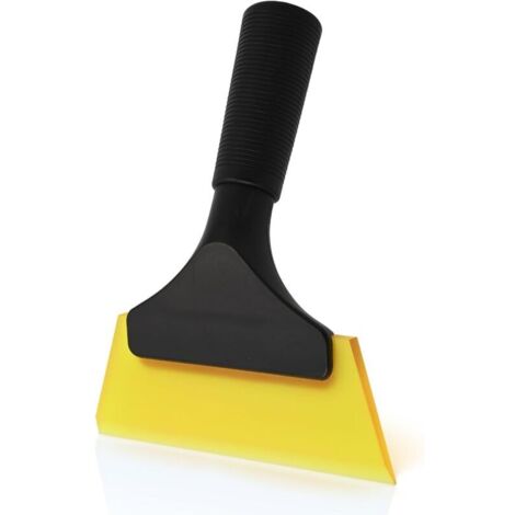 tergivetro in silicone per finestre, tergivetro per doccia, piccolo tergivetro per pulire i finestrini dell'auto, il bagno, la cucina, il parabrezza dell'auto, strumento di pulizia, giallo (1/4)