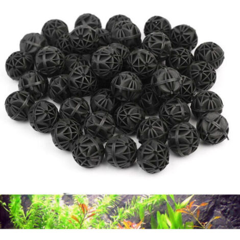 100 sfere filtranti da 16 mm per acquario, filtro biochimico in cotone, per la purificazione e la degradazione di sostanze tossiche e nocive nell'acqua, per la filtrazione degli acquari.