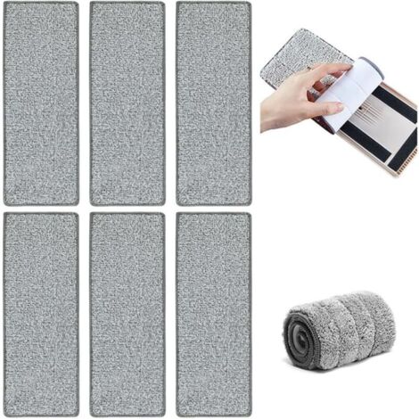 Panni per mocio, 6 pezzi di panni di ricambio per mocio, panni in microfibra, copertura di ricambio per la pulizia adatta a moci piatti e pavimenti in legno, piastrelle, ecc., circa 331