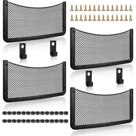 (42 x 21 cm (4 pezzi)) Rete portaoggetti per auto, rete portaoggetti per bagagliaio, grande formato, borsa organizer per auto, camper, barche, casa
