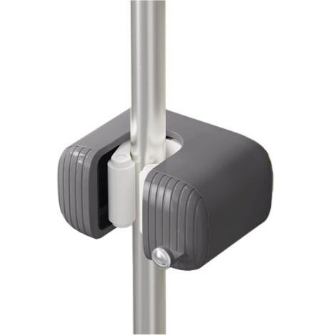 Porta scopa, clip organizer per mocio da parete, porta scopa robusto per bagno, cucina, giardino, garage, organizzazione e stoccaggio, grigio, 2 pezzi [Classe energetica
