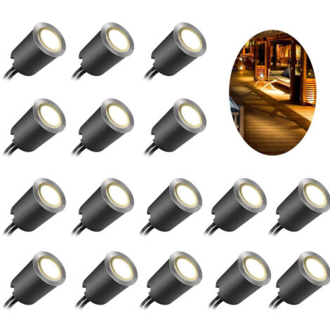 Kit di luci a LED da incasso OIMG per esterni con guscio protettivo nero φ32mm, illuminazione paesaggistica da incasso a terra IP67 impermeabile, bassa tensione 12V per giardino, cortile, scale, patio (1/4)