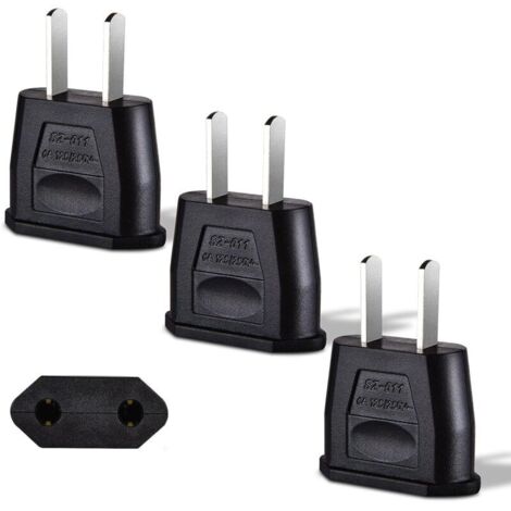 Adattatore per spina USA, adattatore da viaggio 3 x adattatori per spina giapponese, adattatore da spina Francia a USA, adattatore giapponese per Europa, Canada, Messico (nero)