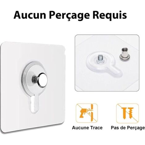15 ganci adesivi trasparenti senza foratura per appendere orologi, foto e quadri. (1/3)