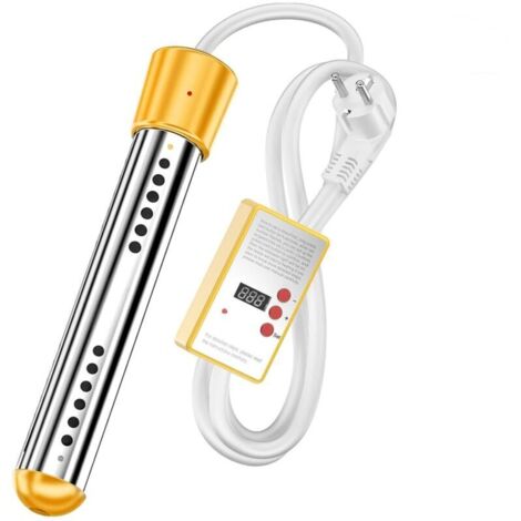 Riscaldatore a immersione da 3000 W, riscaldatore per piscina con timer di spegnimento automatico, riscaldatore elettrico portatile in acciaio inossidabile a immersione per piscina, secchio, vasca da
