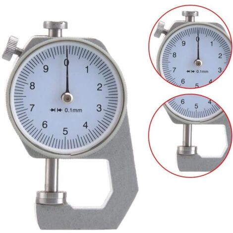 Spessimetro digitale (dimensioni: 0-20 mm), per fogli di cuoio, spessimetro di precisione per carta, cuoio e lamiere metalliche. (1/3)