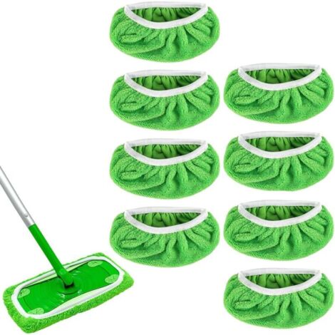Set di 8 panni per mocio, panni di ricambio, panni di ricambio lavabili, panni in microfibra, salviette riutilizzabili per la pulizia e lo strofinamento di pavimenti in piastrelle asciutti o bagnati.