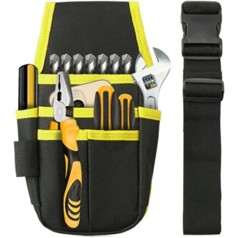 Borsa porta attrezzi professionale, cintura porta attrezzi da elettricista, marsupio porta attrezzi da cintura, custodia professionale da elettricista, marsupio porta attrezzi da idraulico (giallo)