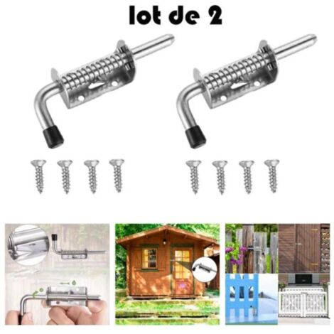 pezzi di chiusura a molla in acciaio inossidabile per impieghi gravosi, 10 bulloni a molla in acciaio inossidabile da 128 mm, catenaccio a barilotto per porta di garage/giardino, armadio