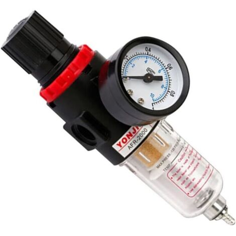 (18×4×4,5 cm) Regolatore filtro aria, separatore acqua compressore, filtro separatore acqua olio, filtro compressore acqua olio, adatto per filtrare l'umidità, proteggere utensili ad aria compressa, s