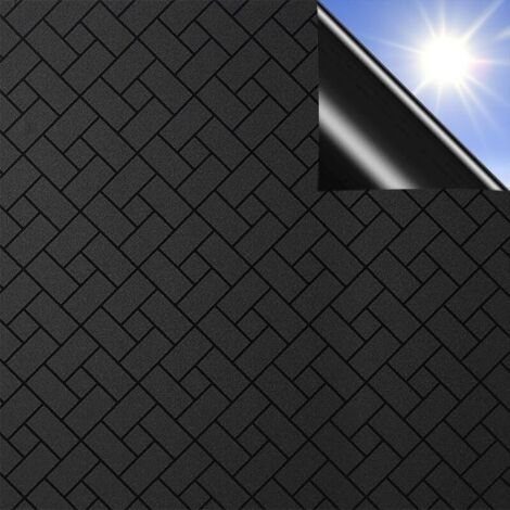 (Nero, 45x200 cm) Pellicola per finestre per la privacy, pellicola oscurante, pellicola elettrostatica, pellicola di protezione UV, pellicola effetto satinato per ufficio, casa, bagno, camera da letto