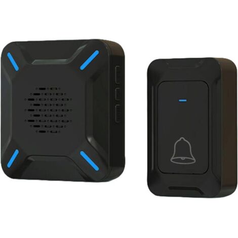 Campanello wireless da esterno impermeabile IP68, altoparlante potente, indicatore LED, portata 300 m, 5 livelli di volume regolabili, 58 suonerie (nero)