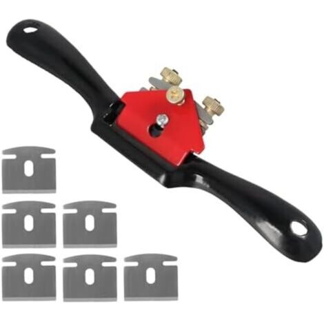 Pialla manuale regolabile per bordi, per trucioli di legno con raggio, con 6 lame di ricambio, pialla manuale per la lavorazione del legno, utensili per la piallatura (1/4)