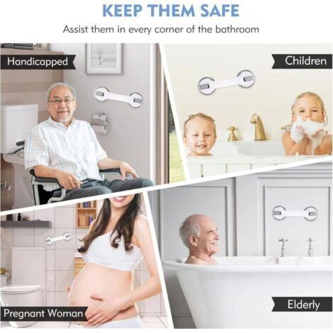 pezzi di maniglione di sicurezza con ventosa, maniglione per doccia, maniglia di sicurezza per vasca da bagno, non richiede foratura, maniglione di sicurezza rimovibile per WC per disabili, anziani e