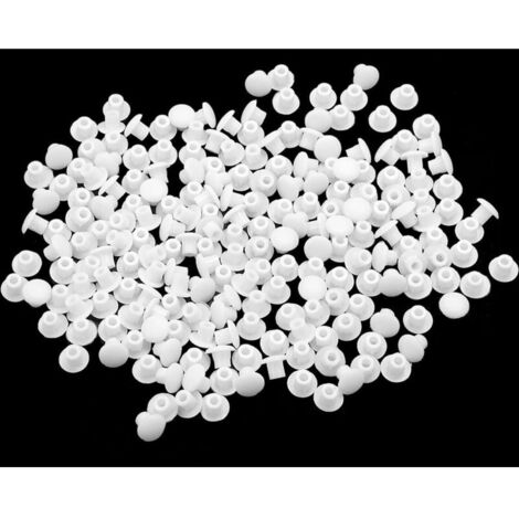 200 pezzi di coprifori bianchi per mobili, tappi in plastica da 5 mm, tappi per fori per mobili, coprifori in plastica per fori di perforazione, copriviti rotondi per mobili, scaffali e armadi.