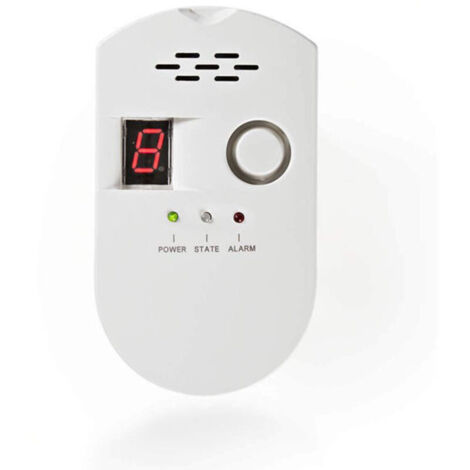 Rilevatore di gas, rilevatore di perdite di GPL/gas naturale/gas di carbone, monitor sensore a spina con allarme acustico e display digitale a LED, metano combustibile, propano
