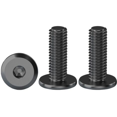 Viti a testa piatta esagonale nere, confezione da 20, viti a testa cilindrica con flangia esagonale M6 x 16 mm, bulloni a testa piatta esagonale in acciaio inox A2 V2A, filettatura completa