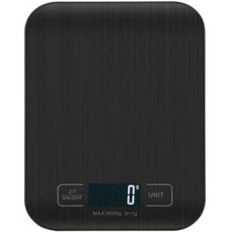 Bilancia da cucina digitale professionale da 5 kg - Misurazione precisa fino a 1 g, bilancia elettronica da cucina con display LCD, funzione tara. (Nero - 5 kg)