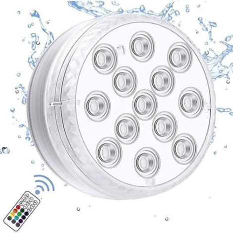 Luci LED sommergibili con telecomando RF, 10 luci LED per piscine subacquee, impermeabili IP68, a batteria, per vasche da bagno, docce e vasche idromassaggio. (1/4)