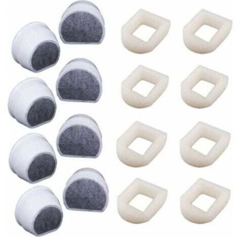 16 pre-filtri in schiuma e filtro a carbone compatibili con le fontanelle PetSafe Drinkwell INOX 360 Avalon Pagoda Seascape e Sedona, filtro per fontanella per cani e gatti.