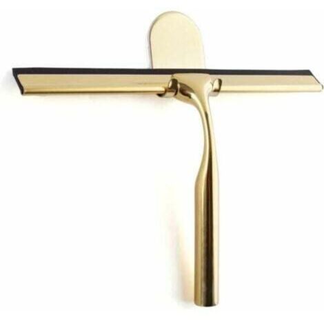 Tergivetro per doccia in acciaio inox color oro per il bagno, tergivetro largo per vetro doccia [9,8''], silicone di alta qualità, doccia con supporto, non richiede foratura, per doccia, bagno