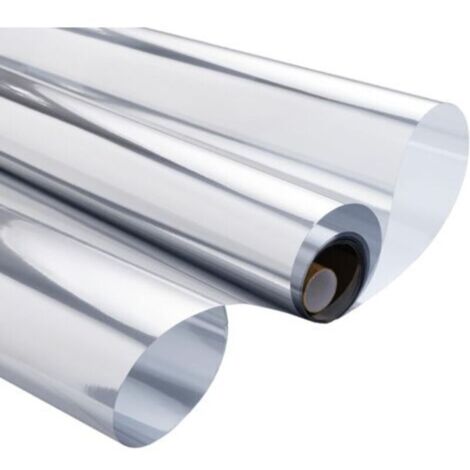 Pellicola per finestre per la privacy, effetto specchio unidirezionale, protezione dal calore e dai raggi UV, per ufficio, casa, negozio, 40 x 100 cm, grigio trasparente