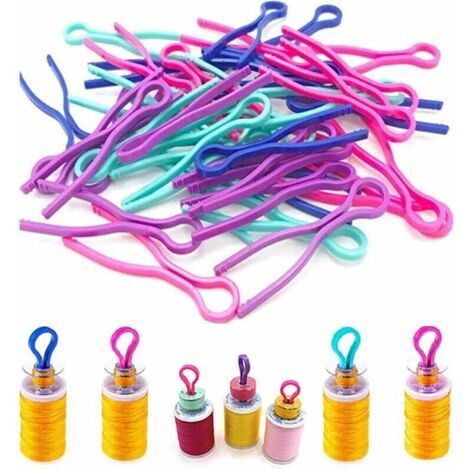 100 pezzi di porta-spolina, clip per filo della spolina, accessori per macchina da cucire per tenere sotto controllo le estremità del filo della spolina.