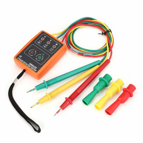 SM852B Tester digitale di rotazione trifase Indicatore di fase Rilevatore Cicalino LED Contatore di fase Sequenziatore,