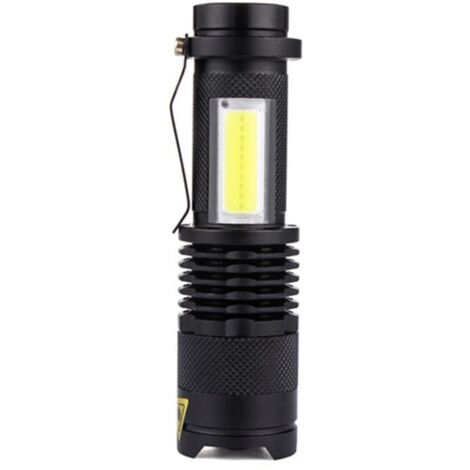 Mini torcia a LED ricaricabile tramite USB-C, zoomabile, 3 modalità di illuminazione, torcia portatile per campeggio, escursionismo, emergenze, corsa, ciclismo [Classe energetica A]