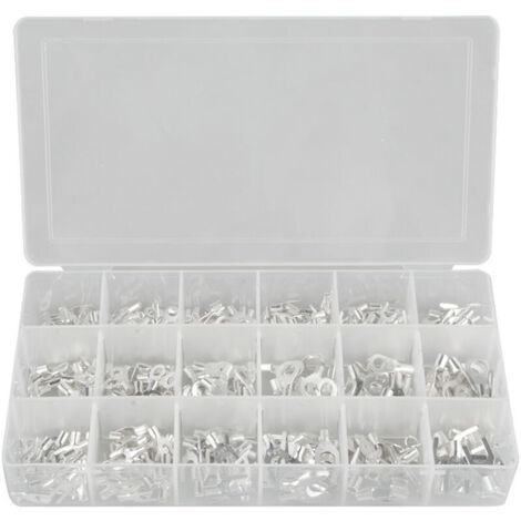 Kit assortimento di terminali a crimpare tipo U non isolati da 420 pezzi, 18 valori, DUBUNS (1/4)