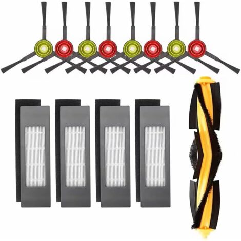 Accessori per robot aspirapolvere Ecovacs Deebot N8 N8 Pro N8 Pro+ T8 T8+ T8 AIVI T8 Max T9 T9+: 1 spazzola principale, 4 filtri, 8 spazzole laterali (13 pezzi) (1/3)