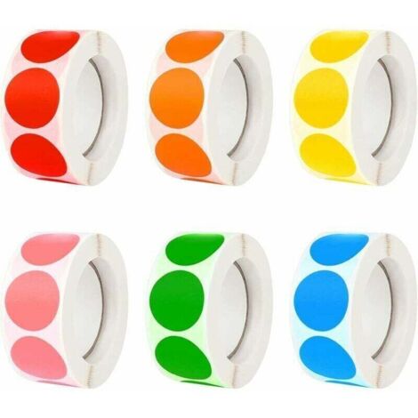 3000 pezzi di etichette adesive rotonde, etichette adesive rotonde autoadesive, etichette adesive rotonde colorate, adesivi per forniture per ufficio domestico, di DEBUNS