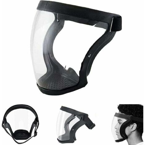 Visiere antiappannamento, visiera protettiva super protettiva, maschera protettiva antipolvere di sicurezza integrale trasparente nera, DEBUNS