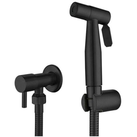 Doccia bidet portatile nera, rubinetto per WC, acciaio inossidabile, bagno freddo, getto d'acqua