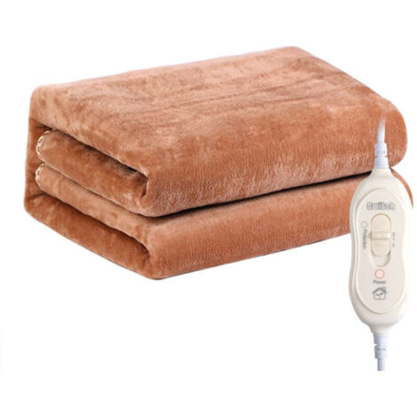 Coperta elettrica riscaldata, cuscinetto riscaldante, coperta calda, riscaldamento rapido, scaldamuscoli invernale, comodo coprimaterasso 150 x 80 cm con 2 livelli di temperatura per la casa, di DEBUN