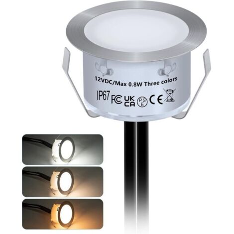 Kit di illuminazione a LED da incasso OIMG per terrazze, set di 10 faretti da esterno da incasso, impermeabili IP67, per giardini, scale, terrazze in legno e soffitti (1/4)