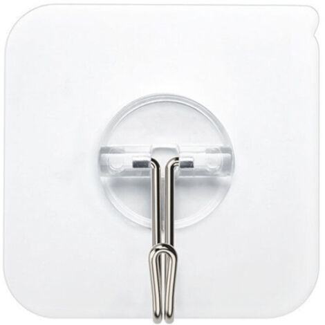 6 ganci trasparenti autoadesivi, portata massima 5 kg, per appendere oggetti in bagno, cucina, soffitto, parete, porta, accappatoi e portasciugamani.