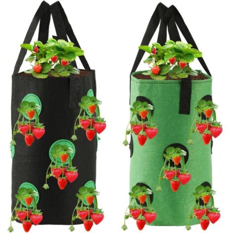 pezzi di sacchi per piante da parete, sacchi cilindrici per la coltivazione sospesa, fioriera verticale resistente per giardino verticale da interno ed esterno