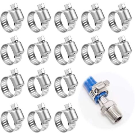 25 fascette stringitubo in metallo da 6-12 mm, fascette stringitubo regolabili in acciaio inox, fascette stringitubo in acciaio inox 304 per tubi dell'acqua domestica (25 pezzi 6-12 mm) (1/4)