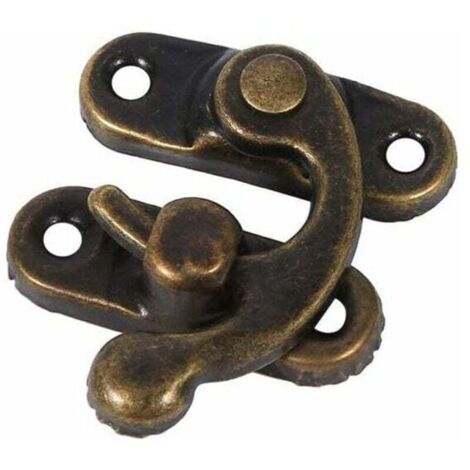 12 ganci di chiusura antichi sinistro/destro con chiusura a vite per borse fai da te, scatole portagioie in legno, scatole regalo decorative per vino (destra - bronzo scuro) (1/4)