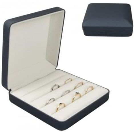 Scatola porta anelli, organizer per anelli, cofanetto portagioie in ecopelle e velluto, custodia da viaggio per gioielli per donne e ragazze (per anelli multipli) (1/4)